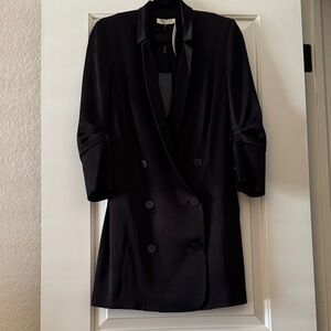 Halston Heritage Elegant Black Double-Breasted Dinner Jacket Dress